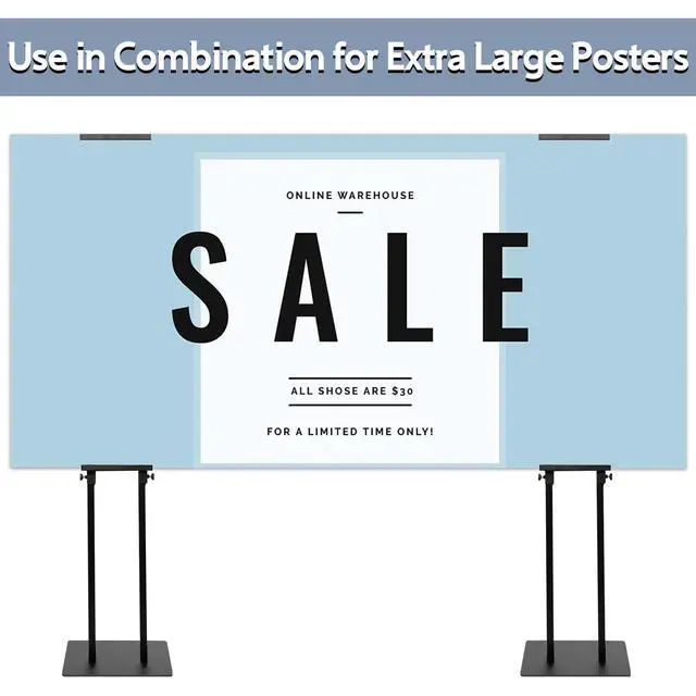 Alt view image 5 of 7 - 2PACK Poster Stand Adjustable Poster Holder Stand, Foam Board Stand for Display, Heavy Duty Pedestal Sign Holder, Metal Stand for Display Board Up to 83"