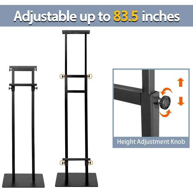 Alt view image 6 of 7 - 2PACK Poster Stand Adjustable Poster Holder Stand, Foam Board Stand for Display, Heavy Duty Pedestal Sign Holder, Metal Stand for Display Board Up to 83"