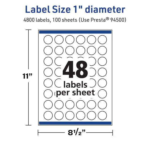 Alt view image 5 of 7 - TrueBlock Matte White Round Labels, Sure Feed Technology, 1" Diameter, 4,800 Matte White Labels, Print-to-The-Edge, Laser/Inkjet Printable, Great for Product Merchandising Stickers