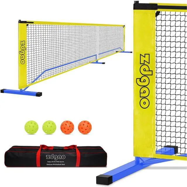 Main image of Portable Pickleball Net with Pickleballs and Carry Bag for Driveway | 22FT Regulation Size Pickle Ball Net, Weather Resistance Strong Steel Frame, Easy Setup for Indoor Gym, Outdoor Court
