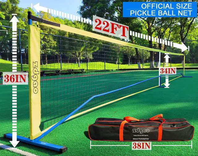 Alt view image 2 of 7 - Portable Pickleball Net with Pickleballs and Carry Bag for Driveway | 22FT Regulation Size Pickle Ball Net, Weather Resistance Strong Steel Frame, Easy Setup for Indoor Gym, Outdoor Court