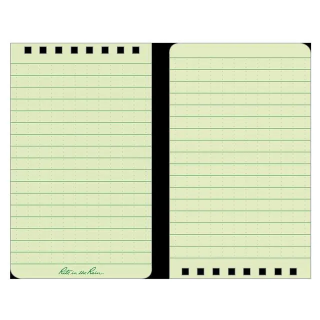 Alt view image 4 of 7 - Weatherproof 3" x 5" Top Spiral Notebook Kit: Tan CORDURA Fabric Cover, 3" x 5" Green Notebook, and an Weatherproof Pen (No. 935-KITL)