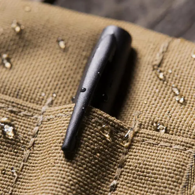 Alt view image 7 of 7 - Weatherproof 3" x 5" Top Spiral Notebook Kit: Tan CORDURA Fabric Cover, 3" x 5" Green Notebook, and an Weatherproof Pen (No. 935-KITL)