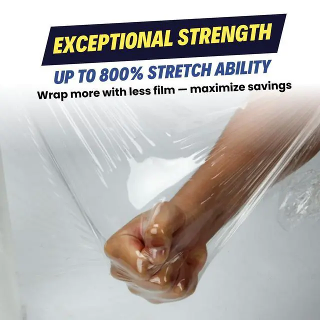 Alt view image 5 of 7 - 18" Stretch Film/Wrap 1500 feet 7 Layers 80 Gauge Industrial Strength up to 800% Stretch Ability 20 Microns Clear Durable Adhering Packing Moving Heavy Duty Shrink Film, Box of 4
