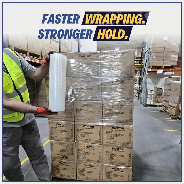 Alt view image 3 of 7 - 18" Stretch Film/Wrap 1500 feet 7 Layers 80 Gauge Industrial Strength up to 800% Stretch Ability 20 Microns Clear Durable Adhering Packing Moving Heavy Duty Shrink Film, Box of 4