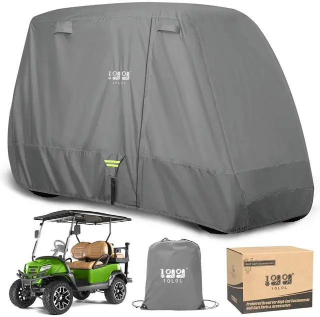 Main image of Heavy Duty 650D Golf Cart Cover for 2/4/6 Passengers EZGO, Club Car and Yamaha, All Weather Outdoor Protection Weatherproof