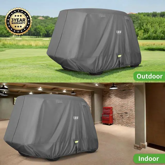 Alt view image 7 of 7 - Heavy Duty 650D Golf Cart Cover for 2/4/6 Passengers EZGO, Club Car and Yamaha, All Weather Outdoor Protection Weatherproof