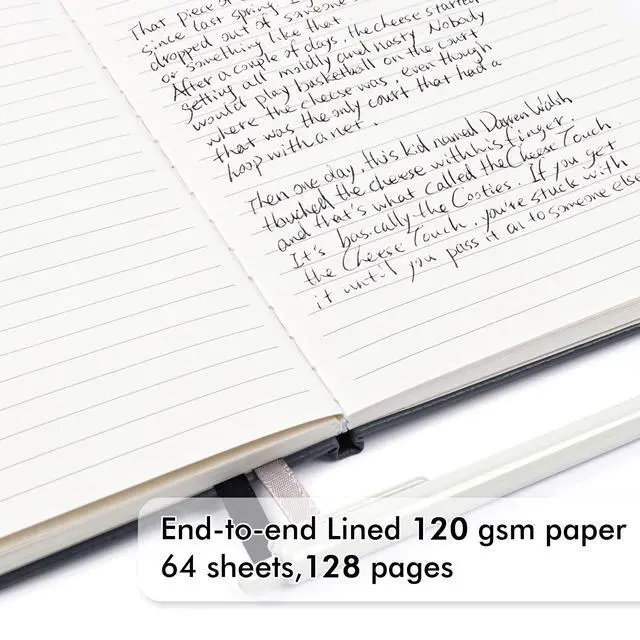 Alt view image 3 of 7 - 18 Pack Journal Notebook for Work, Business Notebook Bulk Hardcover Lined Writing Journal with Pen Holder for Men Women Note Taking, with 18 Black Pens, 120 GSM, 5.1x8.3, A5, Gray