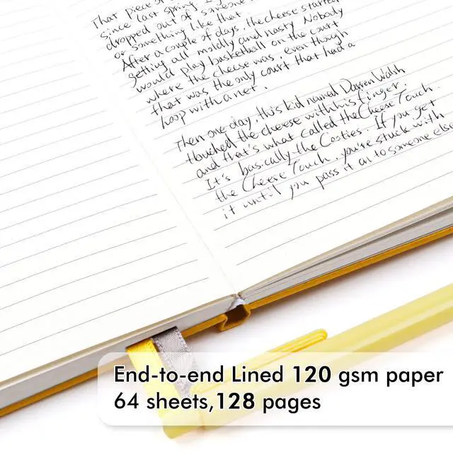 Alt view image 3 of 7 - 18 Pack Journal Notebook for Work, Business Notebook Bulk Hardcover Lined Writing Journal with Pen Holder for Men Women Note Taking, with 18 Black Pens, 120 GSM, 5.1x8.3, A5, Yellow