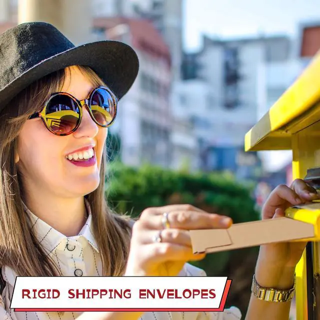 Alt view image 5 of 7 - 300 Pieces 6x8 Rigid Photo Mailers, 350gsm Keep Flat Cardboard Shipping Envelopes with Self Adhesive for Photos, Documents, Prints, CDs, Small Business Mailing