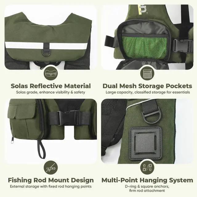 Alt view image 6 of 7 - Adjustable Lightweight Breathable Water Safety Life Jacket | Classic Unisex Design | Multi-Functional Dual Storage Pockets | Suitable for Various Water Activities