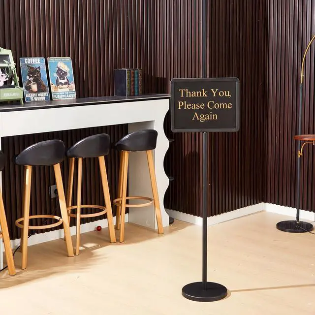 Alt view image 7 of 7 - 8.5 x 11 Inch Please Seat Yourself Hostess Sign for Restaurant with Stand with 9 Inserts Seating Sign Holder with a Base Sturdy Versatile Yard Advertising Business Store Floor, Black