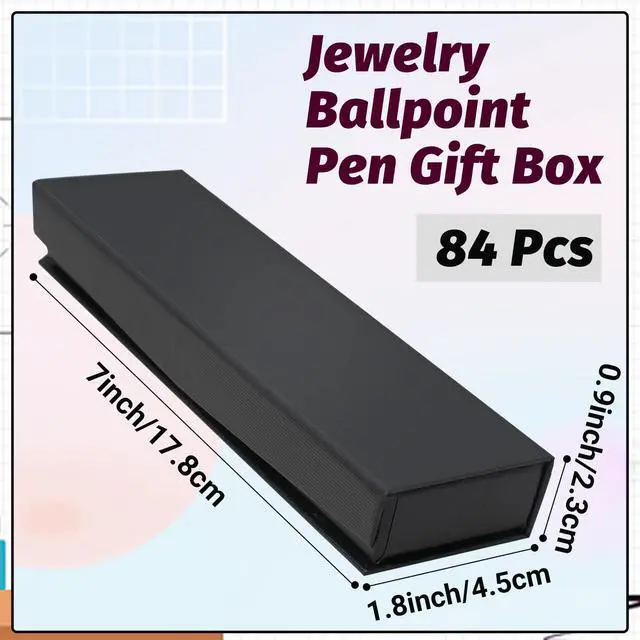 Alt view image 2 of 7 - 84 Pcs Pen Gift Boxes Empty Black Ballpoint Pen Gift Box with Cushion Pen Jewelry Display Box Empty Present Collection Cases for Birthday Souvenir Business Gifting Office Supplies