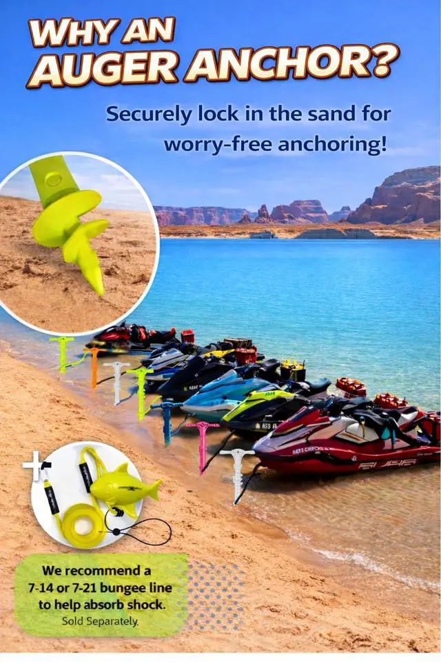 Alt view image 3 of 7 - SandShark New Sport Boat Anchor and Jet Ski Anchor. Shallow Water Anchor Pole for Boat and PWC. Sand Anchor Kit for Boat and Kayak Anchor System. Easy Storage, High-Strength ABS