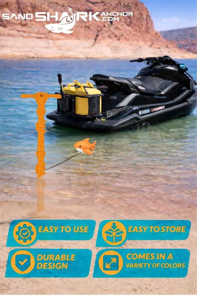 Alt view image 4 of 7 - SandShark New Sport Boat Anchor and Jet Ski Anchor. Shallow Water Anchor Pole for Boat and PWC. Sand Anchor Kit for Boat and Kayak Anchor System. Easy Storage, High-Strength ABS