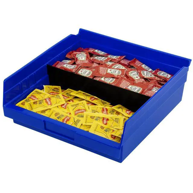 Alt view image 7 of 7 - 30170 Heavy Duty Plastic Shelf Bins, 12"x 11"x 4", Blue, 12-Pk | Heavy Duty Nesting Storage Bins for Garage, Closet, Refrigerator, Kitchen, Cabinet, Drawer Organization, Pantry Organization