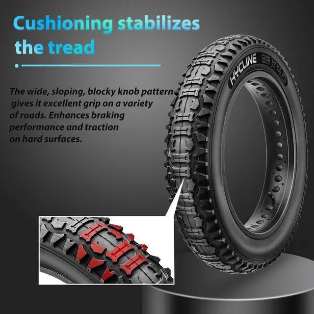 Alt view image 4 of 7 - Ebike Replacement Fat Tire: 20x4.0/26x4.0 Inch Heavy Duty Folding Electric Fat Tires, All-Terrain High-Density Bicycle Tires for Street or Trail Riding
