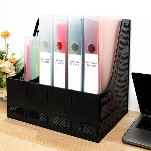 Alt view image 7 of 7 - 12 Packs A4 Paper Storage Boxes, 8.5 x 11 Plastic Portable Project Case for US letter Size and A4 paper, Plastic Multi-Purpose Thick Scrapbook Storage Box for Office