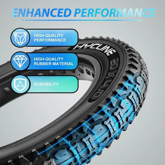 Alt view image 4 of 7 - Ebike Replacement Fat Tire: 20x4.0/26x4.0 Inch Heavy Duty Folding Electric Fat Tires, All-Terrain High-Density Bicycle Tires for Street or Trail Riding