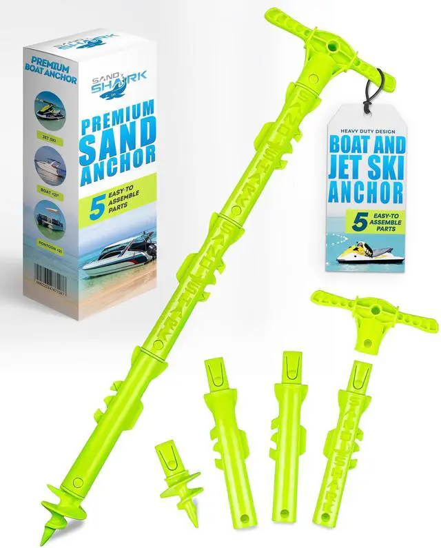 Main image of SandShark New Sport Boat Anchor and Jet Ski Anchor. Shallow Water Anchor Pole for Boat and PWC. Sand Anchor Kit for Boat and Kayak Anchor System. Easy Storage, High-Strength ABS