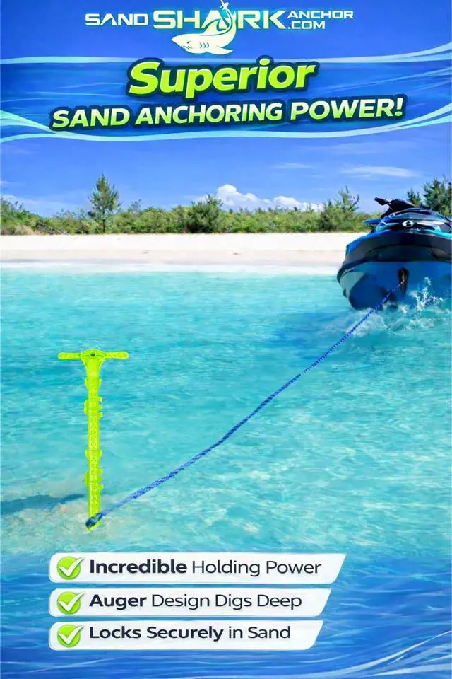 Alt view image 6 of 7 - SandShark New Sport Boat Anchor and Jet Ski Anchor. Shallow Water Anchor Pole for Boat and PWC. Sand Anchor Kit for Boat and Kayak Anchor System. Easy Storage, High-Strength ABS