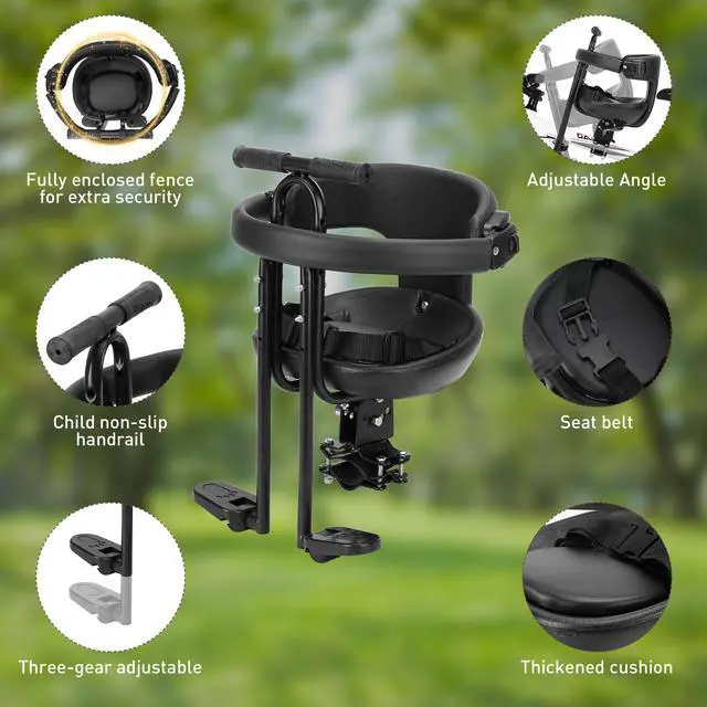 Alt view image 5 of 7 - Kid's Bike seat Front Child Carrier Bike Chair for Bicycle Kids seat for Children 2~4 Years,Weight 55 lbs