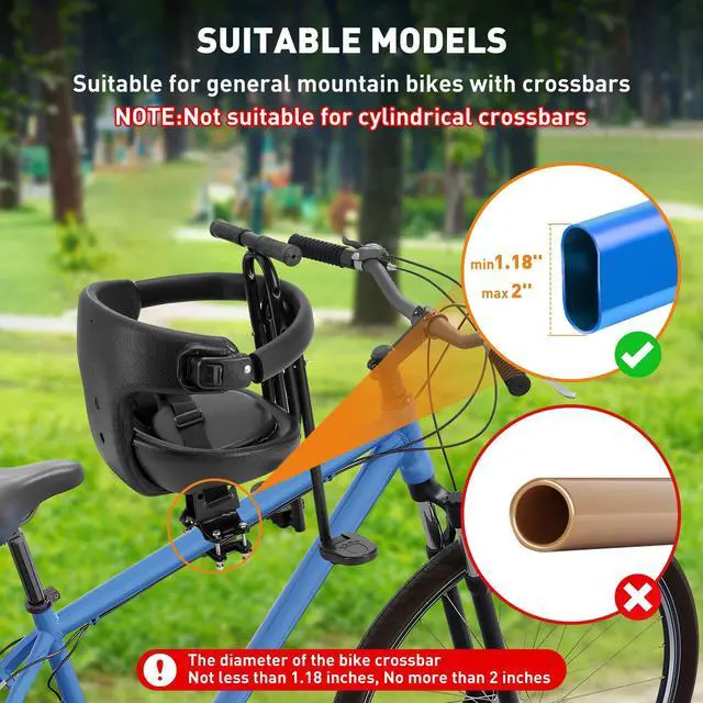 Alt view image 6 of 7 - Kid's Bike seat Front Child Carrier Bike Chair for Bicycle Kids seat for Children 2~4 Years,Weight 55 lbs