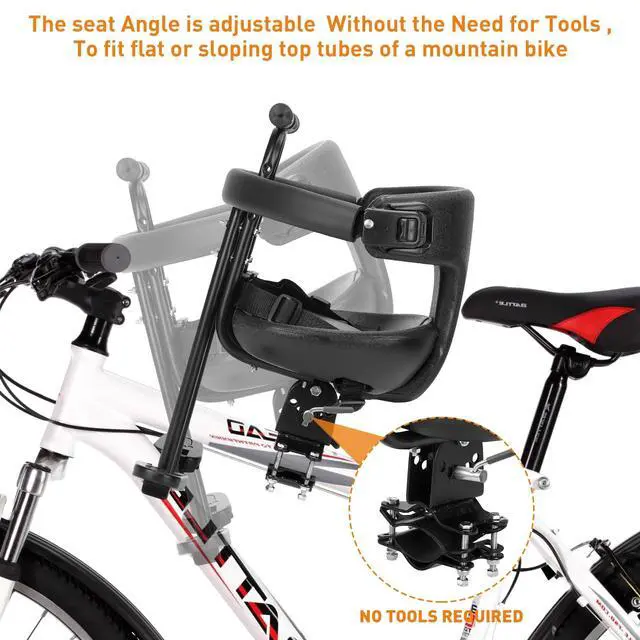 Alt view image 3 of 7 - Kid's Bike seat Front Child Carrier Bike Chair for Bicycle Kids seat for Children 2~4 Years,Weight 55 lbs