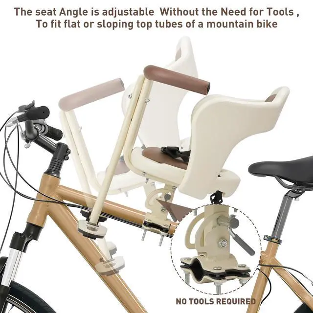 Alt view image 3 of 7 - Kid's Bike seat Front Child Carrier Bike Chair for Bicycle Kids seat for Children 2~4 Years,Weight 55 lbs