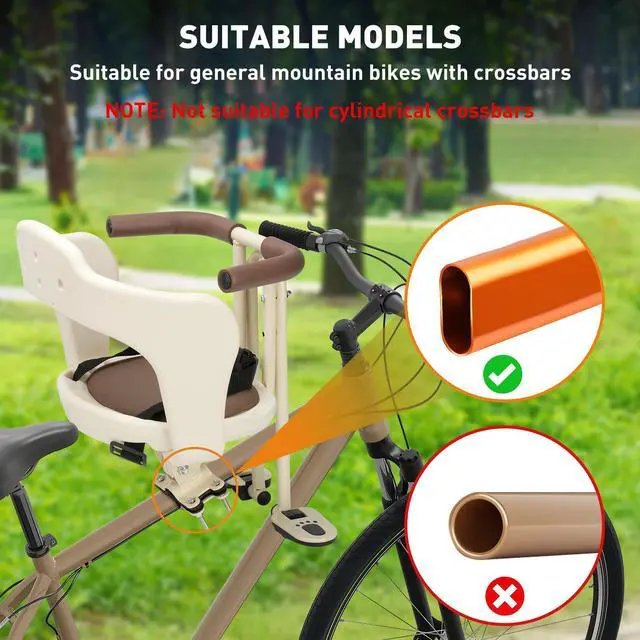 Alt view image 6 of 7 - Kid's Bike seat Front Child Carrier Bike Chair for Bicycle Kids seat for Children 2~4 Years,Weight 55 lbs