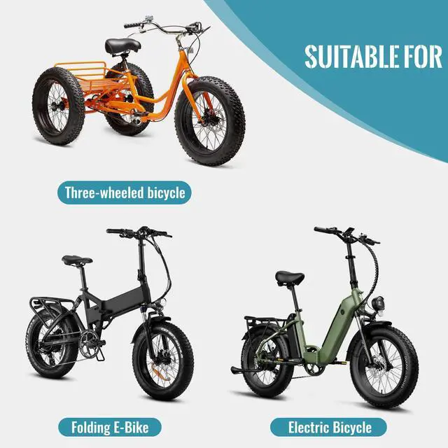 Alt view image 7 of 7 - Ebike Replacement Fat Tire: 20x4.0/26x4.0 Inch Heavy Duty Folding Electric Fat Tires, All-Terrain High-Density Bicycle Tires for Street or Trail Riding