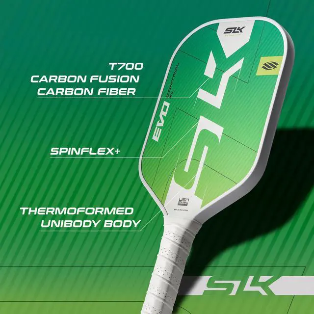 Alt view image 4 of 7 - SLK Evo Carbon Fiber Pickleball Paddles | Control & Power | A pickle ball paddle with a SpinFlex spin surface and Ultra Comfort Grip, in Max or XL shape