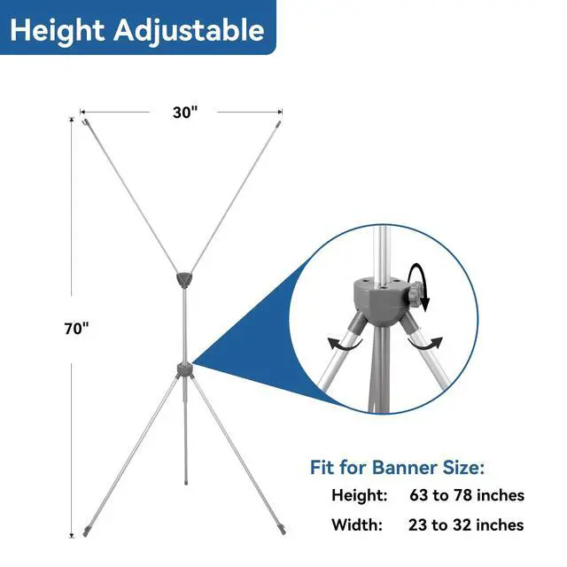Alt view image 2 of 7 - Reinforced X Banner Stand with Portable Bag, Adjustable banner sizes from 23x63 to 32x78 inches,Ideal for exhibitions, restaurants, theaters.4 Pack