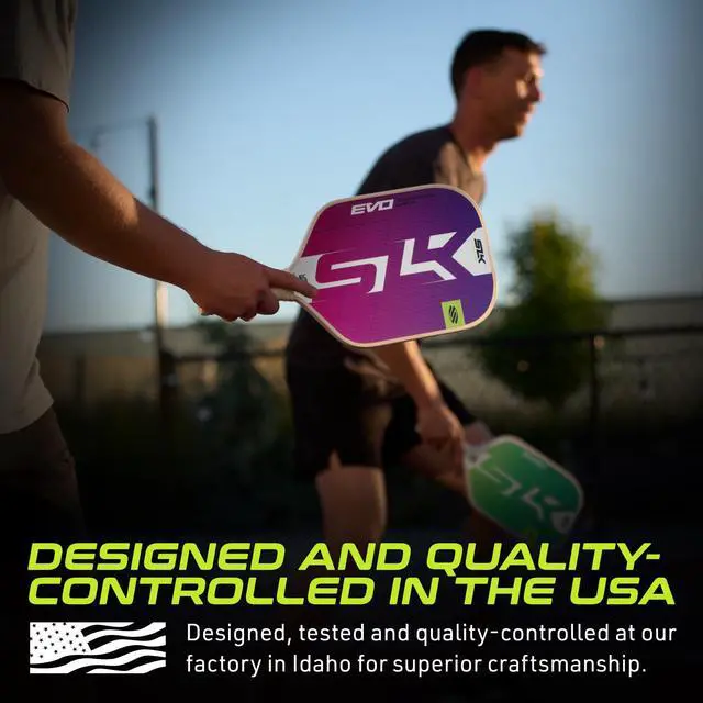 Alt view image 5 of 7 - SLK Evo Carbon Fiber Pickleball Paddles | Control & Power | A pickle ball paddle with a SpinFlex spin surface and Ultra Comfort Grip, in Max or XL shape
