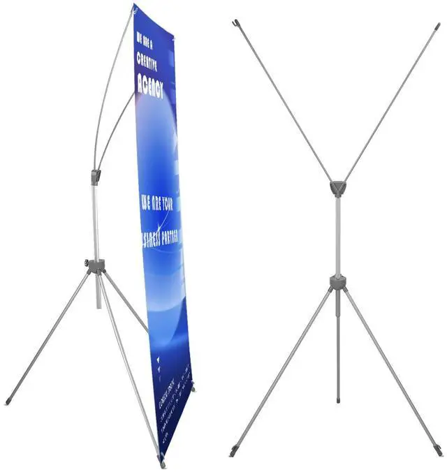 Main image of Reinforced X Banner Stand with Portable Bag, Adjustable banner sizes from 23x63 to 32x78 inches,Ideal for exhibitions, restaurants, theaters.4 Pack