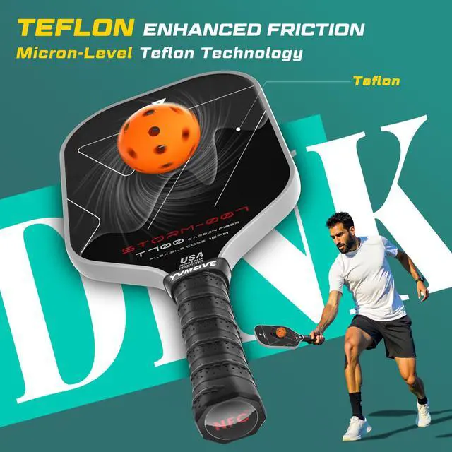 Alt view image 5 of 7 - USAPA Approved 6-Layer Construction T700 Carbon Fiber Pickleball Paddle, 16mm Thermoformed Pickleball Racket with High Spin & Extended Grip, Professional Pickleball Paddle for Control and Power