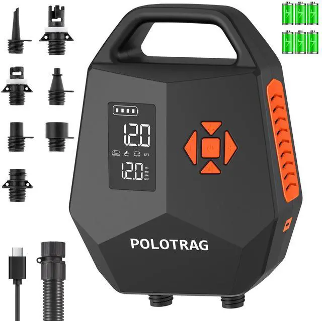 Main image of Electric Paddle Board Pump Rechargeable, 20PSI SUP Pump 12000mAh Paddleboard Pump with Inflation & Deflation, Auto-Off, Portable Air Pump for Inflatables, Kayak and Air Mattress
