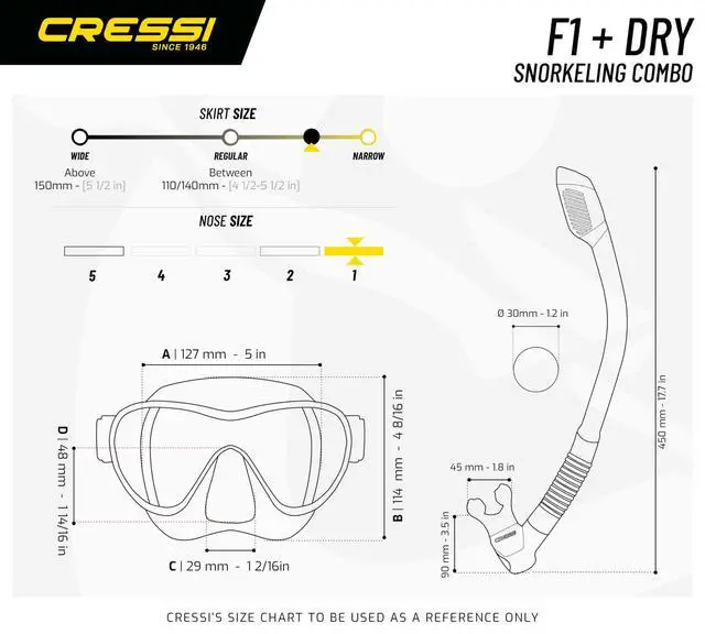 Alt view image 6 of 7 - Scuba Diving Snorkeling Kit - Freediving Mask & Dry Snorkel - F1 & Supernova Dry: Designed in Italy