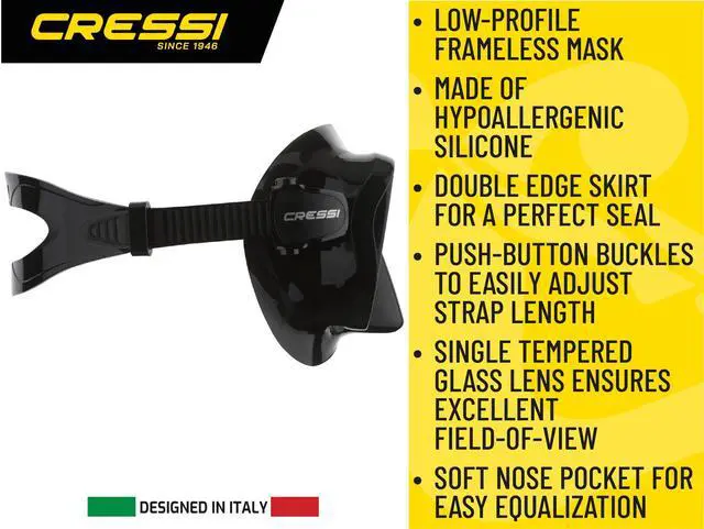 Alt view image 3 of 7 - Scuba Diving Snorkeling Kit - Freediving Mask & Dry Snorkel - F1 & Supernova Dry: Designed in Italy