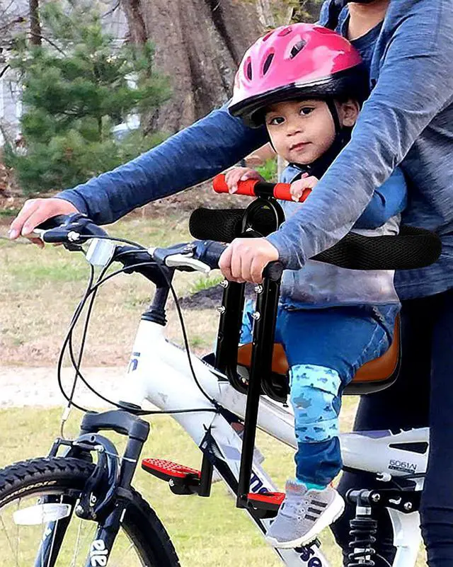 Alt view image 2 of 6 - Kid's Bike seat Front Child Carrier Bike Chair for Bicycle Kids seat for Children 2~4 Years,Weight 55 lbs