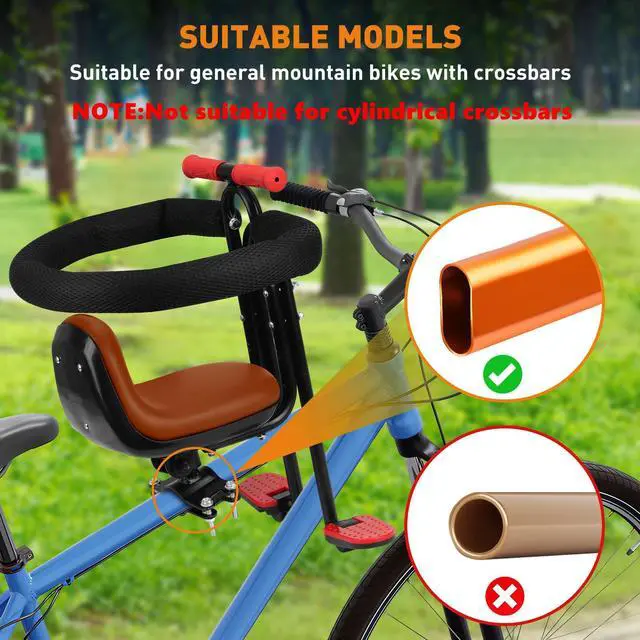 Alt view image 5 of 6 - Kid's Bike seat Front Child Carrier Bike Chair for Bicycle Kids seat for Children 2~4 Years,Weight 55 lbs