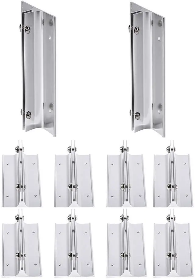 Main image of Aluminum Corridor Sign Holder, 10 Pack Direct Sign Mount Bracket, Design for Restroom, Conference Room Classic Silver Signs - 8" Length, 1/8" Substrate - Easy to Install