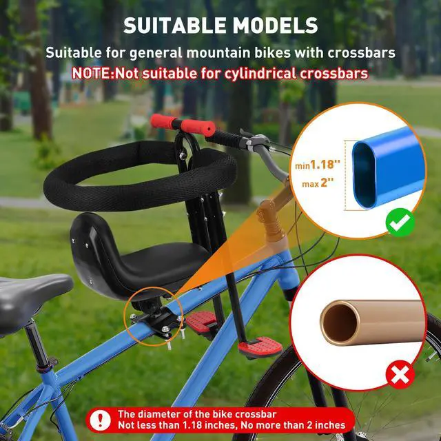 Alt view image 5 of 6 - Kid's Bike seat Front Child Carrier Bike Chair for Bicycle Kids seat for Children 2~4 Years,Weight 55 lbs