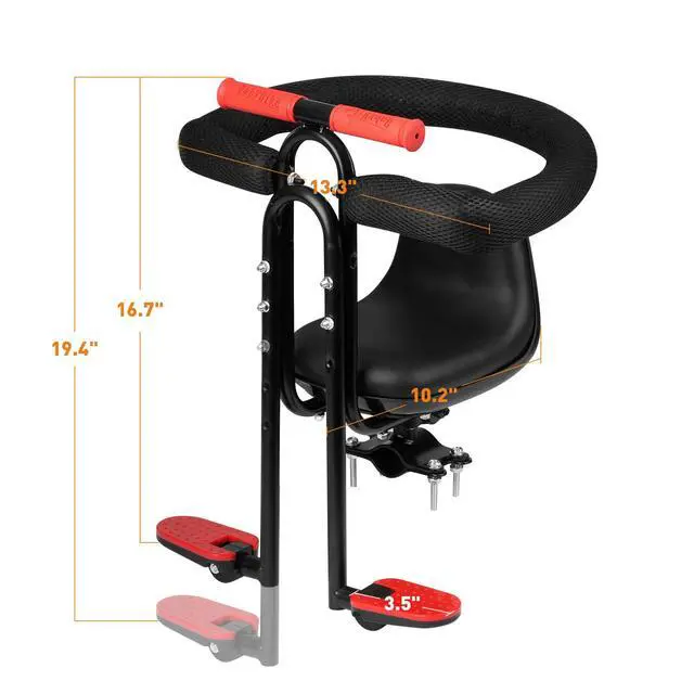 Alt view image 6 of 6 - Kid's Bike seat Front Child Carrier Bike Chair for Bicycle Kids seat for Children 2~4 Years,Weight 55 lbs