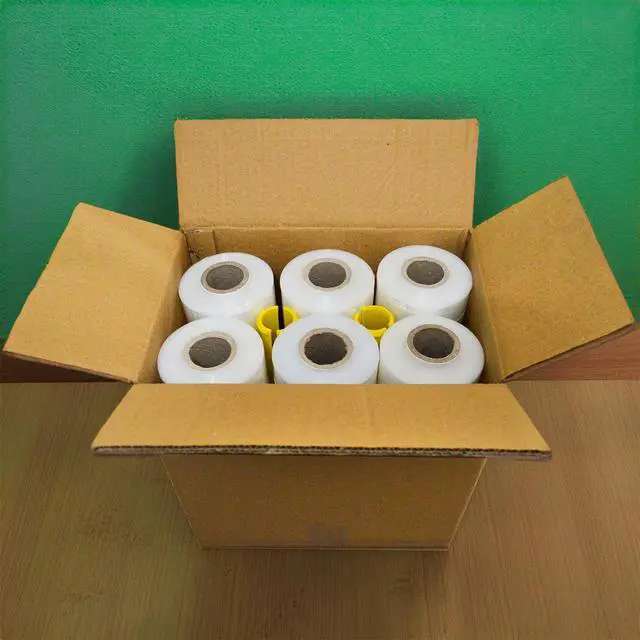 Alt view image 7 of 7 - 12-Pack Mini Stretch Wrap Roll with Handle | 5 inch x 1000ft x 12 pcs | Shrink Wrap Roll | Stretch Wrap for Moving | Plastic Wrap for Moving | Stretch Film Wrap for Moving | 5 inch Stretch Wrap