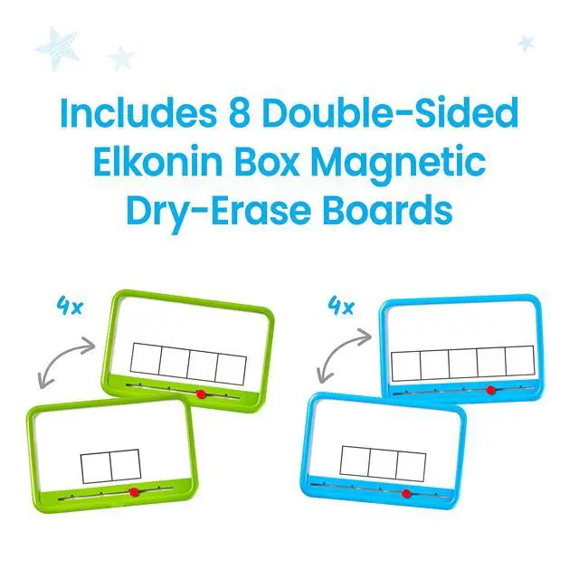 Alt view image 3 of 7 - Elkonin Boxes Magnetic Dry Erase Boards Set, Phonemic Awareness, Speech Therapy Materials, Letter Sounds for Kindergarten Phonics, Science of Reading Manipulatives (Set of 8), White