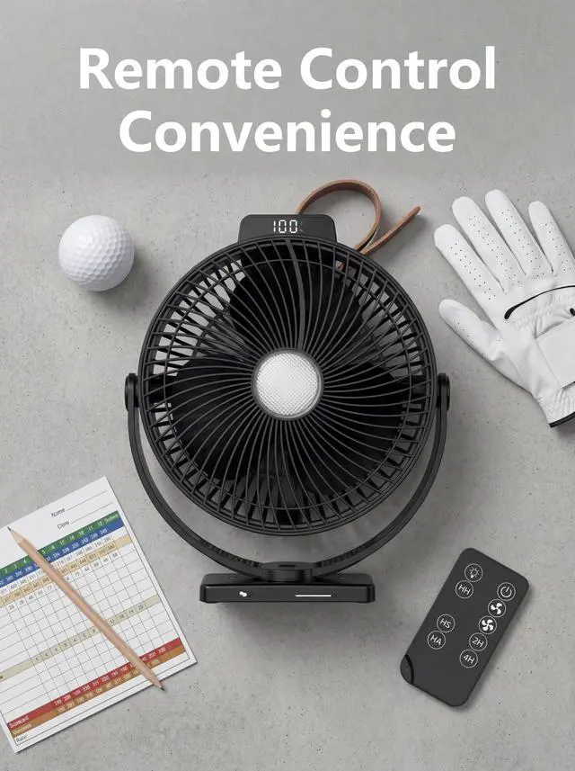 Alt view image 3 of 7 - 24000mAH Magnetic Golf Cart Fan with Heavy-Duty Strap, 8-inch Battery Operated Fan with Triple-Magnet, Bright Lighting, Compatible with EZGO Club Car Yamaha, Golf Cart Accessories, Golf Gift 2026