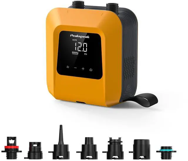 Main image of Electric Paddle Board Pump, 20PSI Rechargeable SUP Pump | Cordless, Battery Operated, Portable, Dual Stage Inflation & Deflation, for SUP, Kayaks, Boats, Tents
