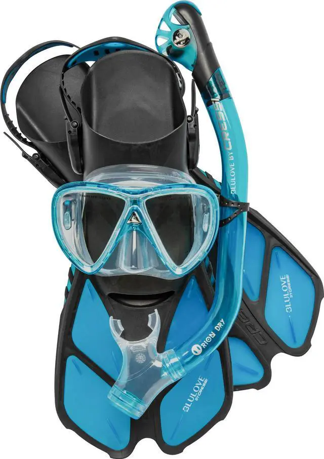 Main image of Adult Snorkel Set (Mask, Dry Snorkel, Adjustable Fins) - Light for Travel - Ocean Set: Designed in Italy