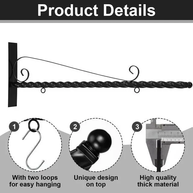 Alt view image 3 of 6 - 41" Modern Clean Simple Design Hanging Sign Bracket Mounting Arms Sign Hanger for Home Office Classroom(E)
